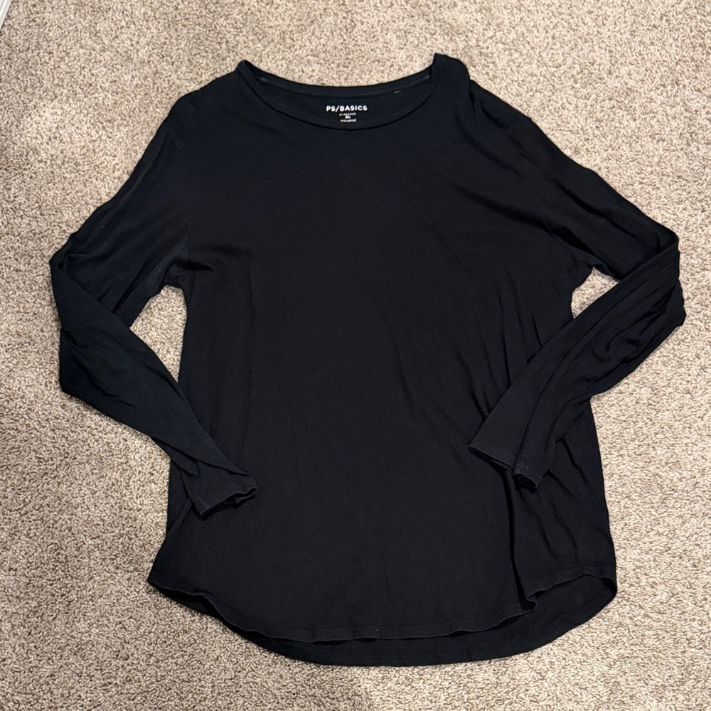 PacSun PS Basics Black Long-Sleeve Crewneck Tee
